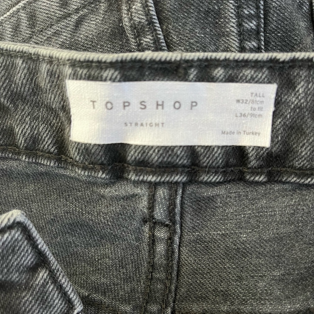 Topshop Mid-Rise Straight Jeans with Raw Hems - Picture 4 of 4
